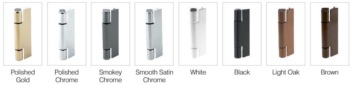Selection of coloured composite door hinges